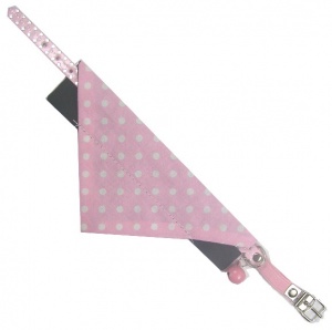 Pink Spotty Cat Bandana and Cat Collar Set